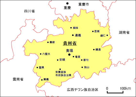 貴州省地図