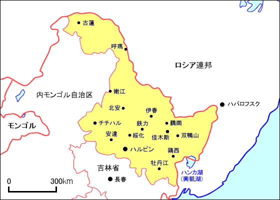 黒龍江省地図