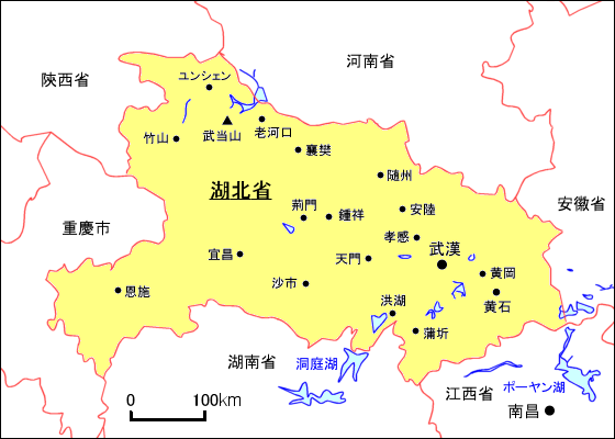 湖北省地図